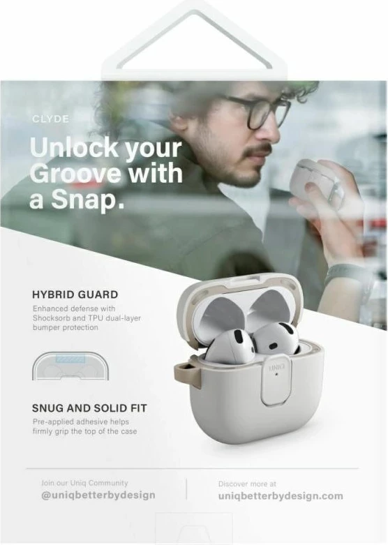 Kutí AirPods UNIQ Clyde Lock Case, rozë
