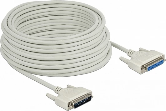 Kabllo seriale DeLOCK D-Sub 25 pin mashkull-në-femër, 20 m, bezhë