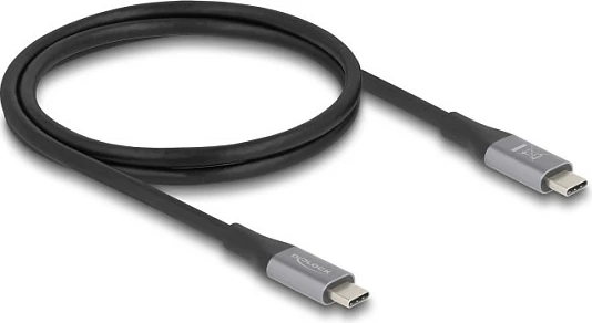Kabllo USB-C DeLOCK 81191, USB4 40 Gbit/s, 1 m, PD 240 W, 8K 60Hz, e zezë/hiri