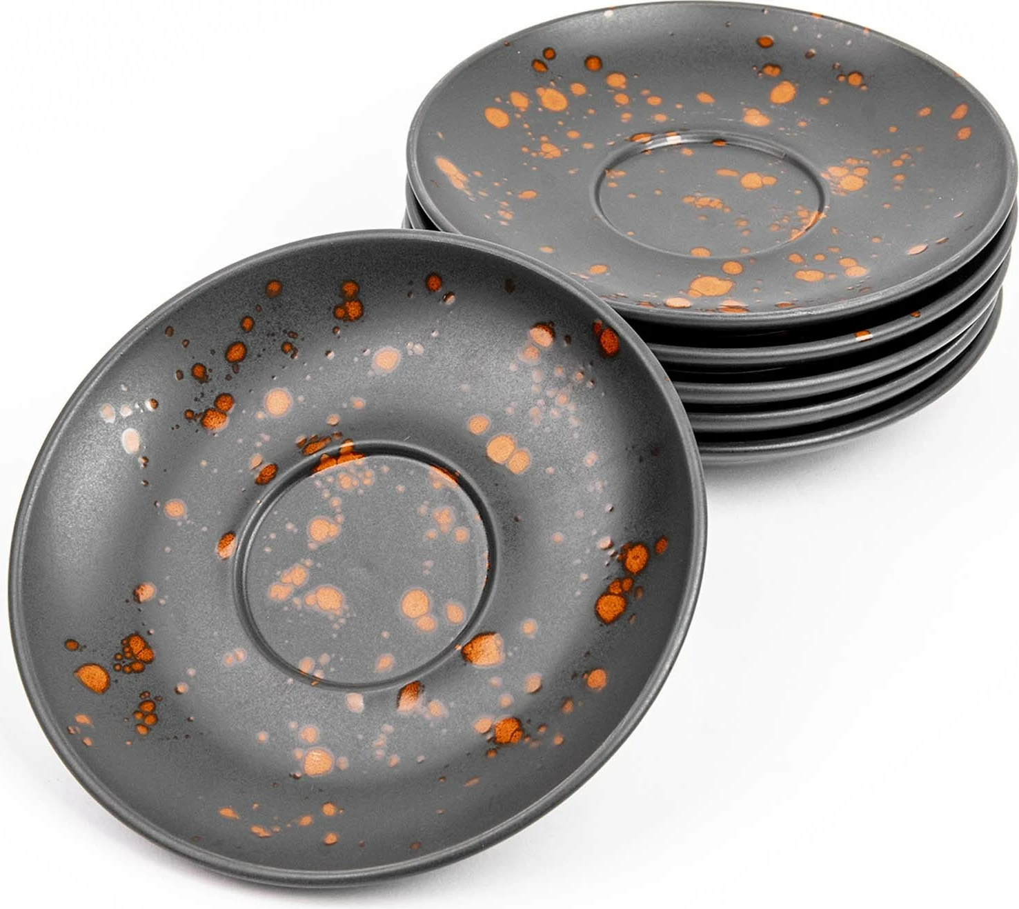 Pjatëz cappuccino Fine Dine Bloom 160 mm, e zezë, set 6 copë