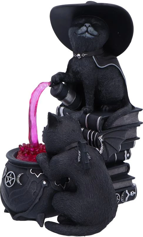 Figurinë koleksionuese Nemesis Now Cult Cuties Curious Cauldron, dekor gotik, në kuti dhurate, e zezë/e kuqe