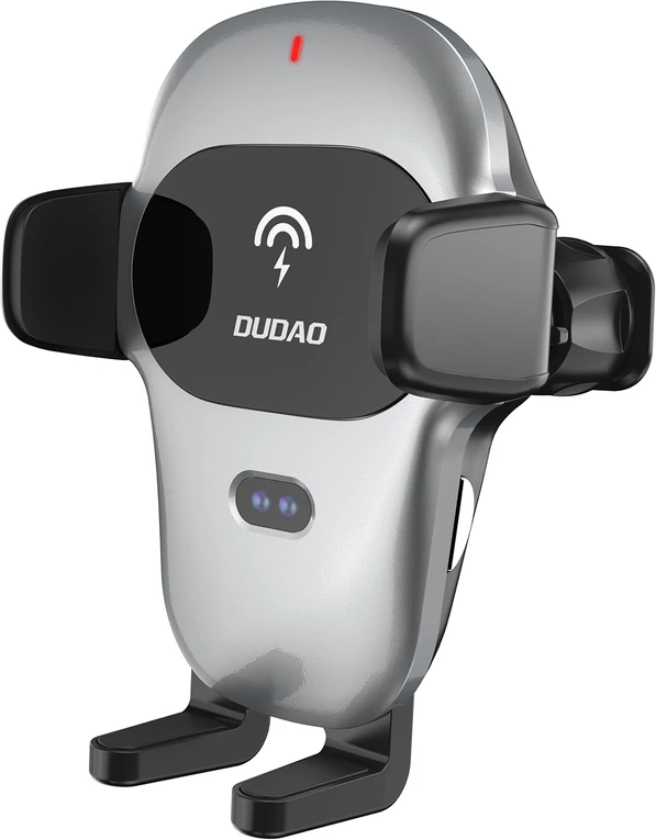 Mbajtës automatik për celular Dudao F20xs me karikues wireless 15W, Gri