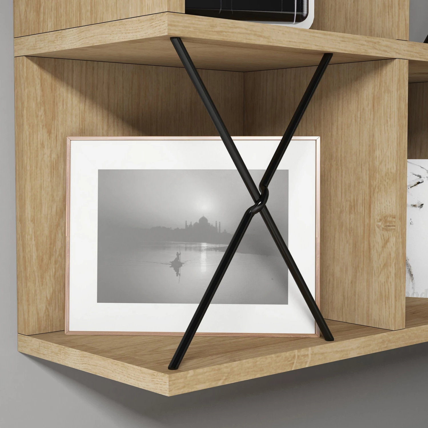 Raft muri FH9520.01 melaminë, ngjyrë lisi natyral, 60x24x60H cm