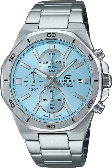 Orë dore Edifice EFV-640D-2BV, e argjendtë/kaltër