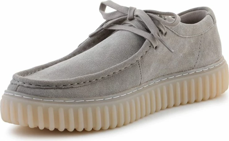 Këpucë Clarks për meshkuj, gri e çelët
