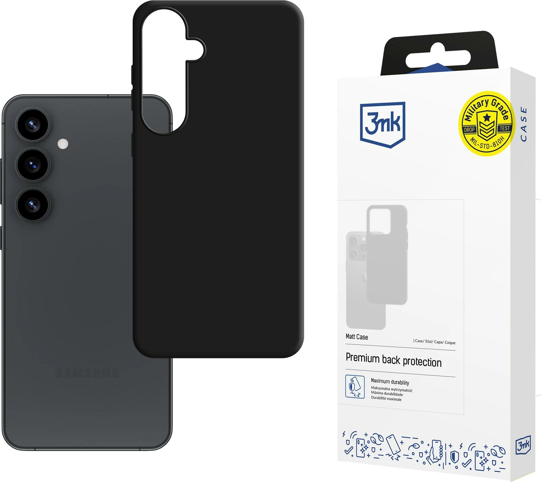 Mbështjellës 3mk Matt Case për Samsung Galaxy S25+, i zi