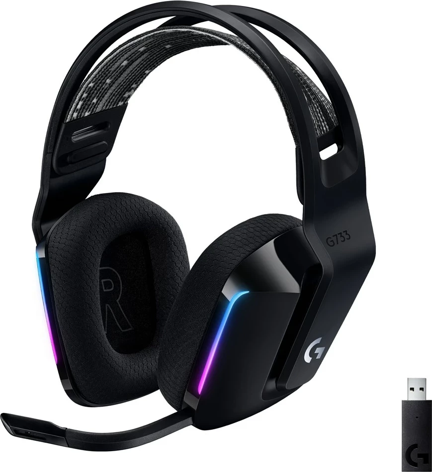 Kufje gaming Logitech G G733 LIGHTSPEED Wireless RGB, të zeza