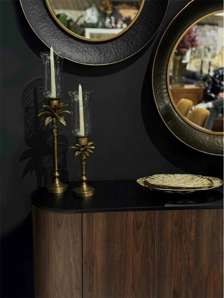 Mbajtëse qirinjsh ANANIA 3, alumin, xham, bronzi, 14x14x79cm