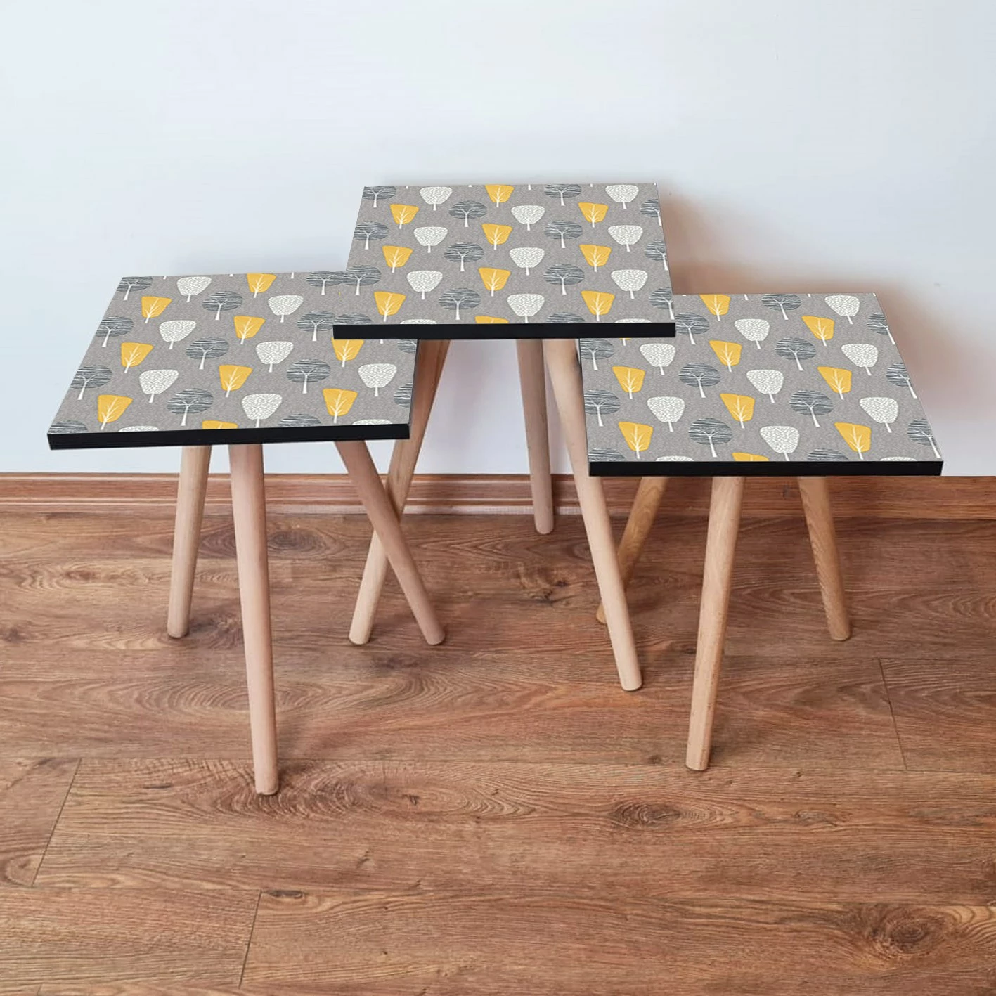 Set tavolinash ndihmëse, 3 copë, Skye Decor, gri, 3Shp186