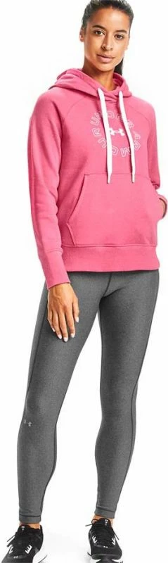 Duks pa zipper Under Armour Rival Fleece Metallic për femra, ngjyrë rozë