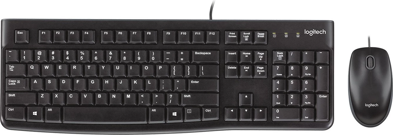 Set maus dhe tastierë Logitech Desktop MK120, USB, QWERTZ, e zezë