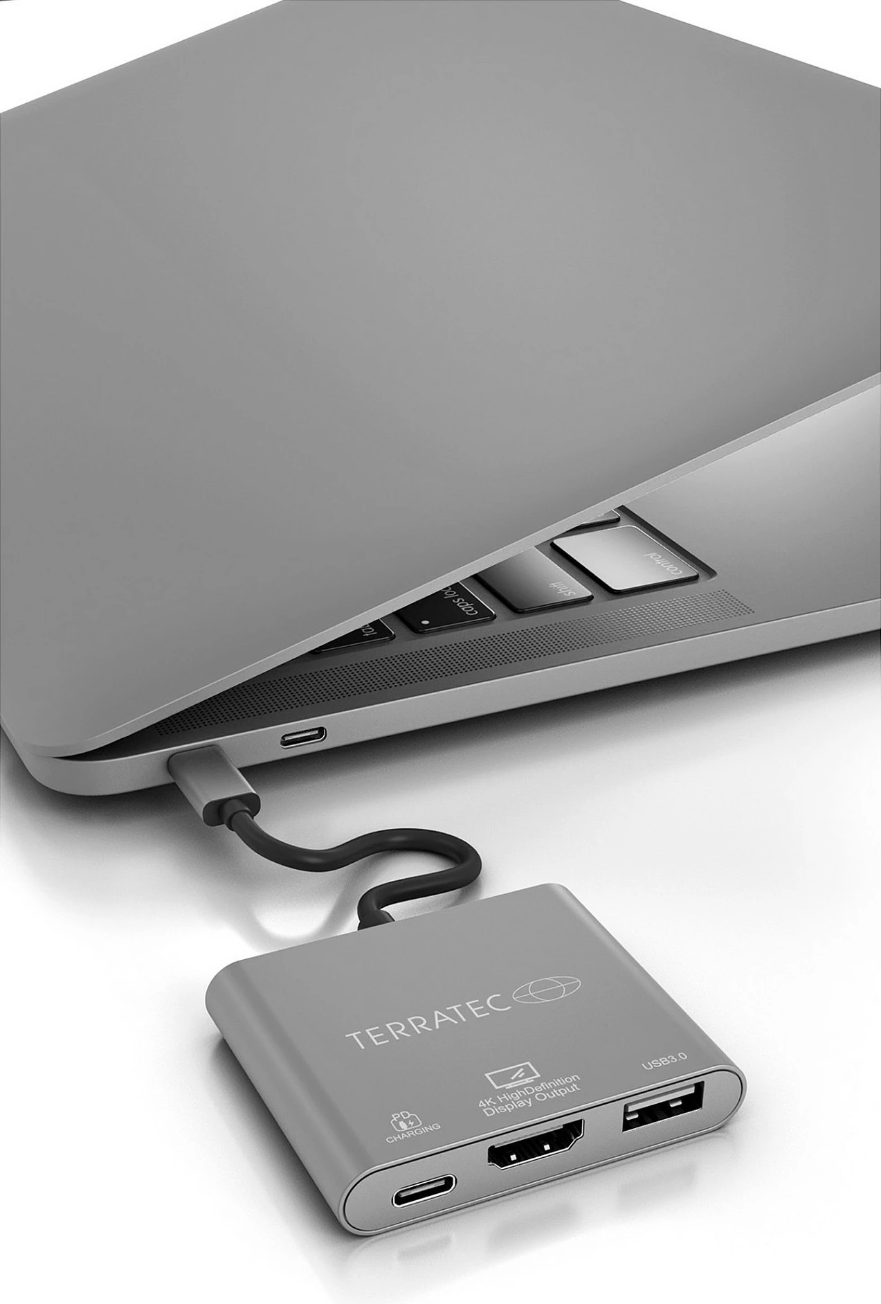 Adapter USB-C TerraTec Connect C3, HDMI 4K, USB 3.0, USB‑C PD, argjendtë