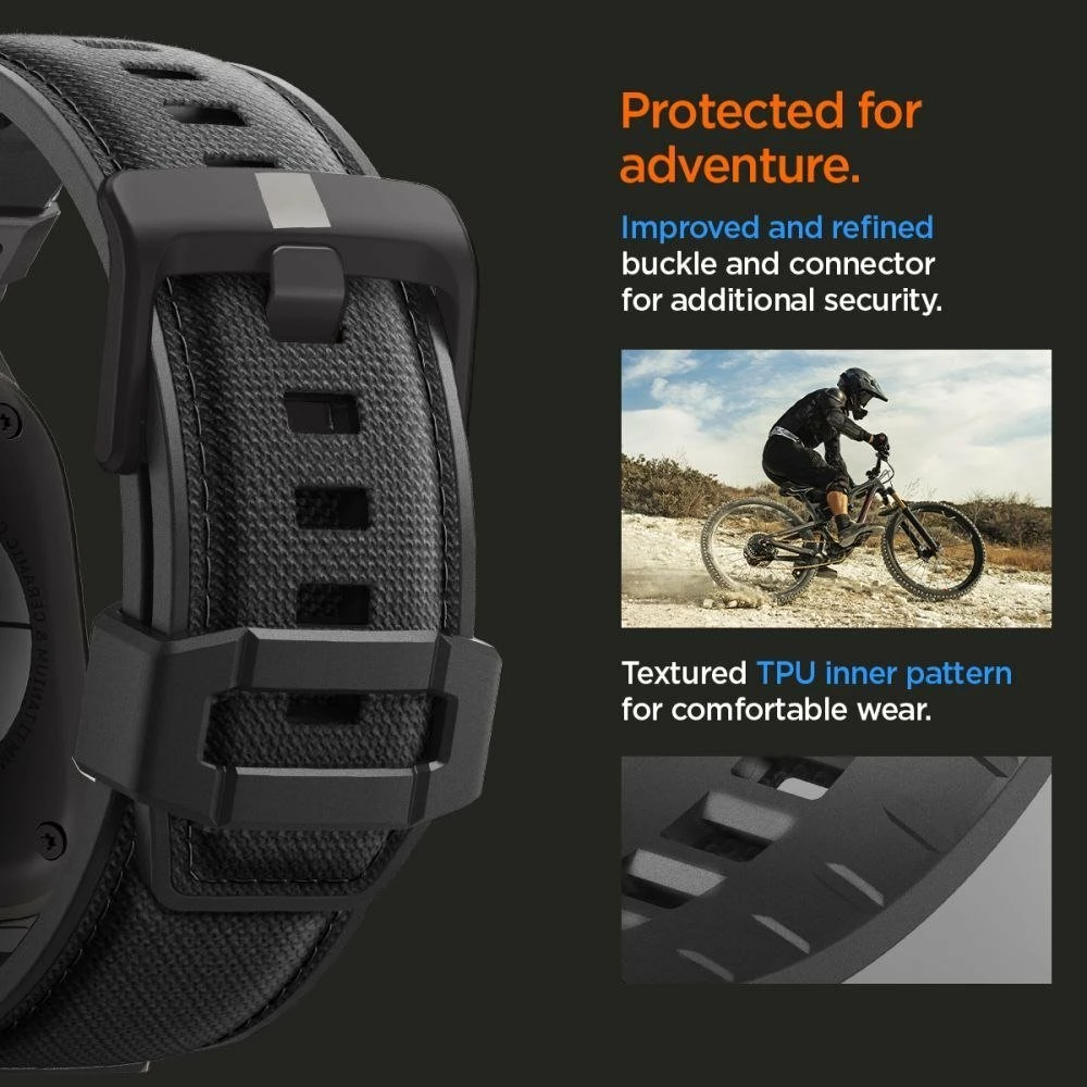 Kornizë mbrojtëse me rrip për Smartwatch Spigen DuraPro Armor, për Apple Watch 6/7/8/9/10/SE/Ultra 1/2 44/45/46/49 mm, e zezë