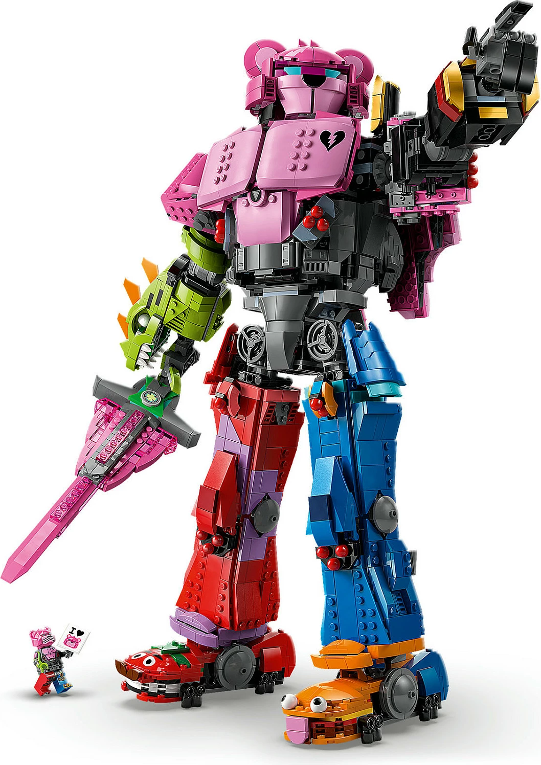 Set ndërtimi LEGO Fortnite Mecha Team Leader 77078, 2503 copë, figurë mech 45 cm, multikolor