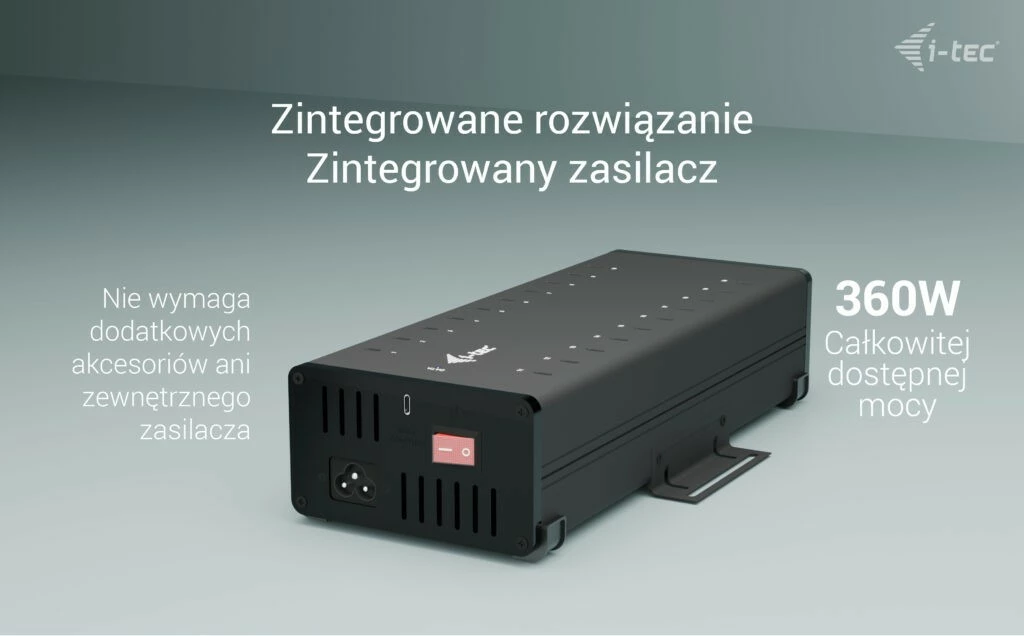 HUB i-tec CACHRGHUB20C, 20x USB-C, 15W për port, metalik