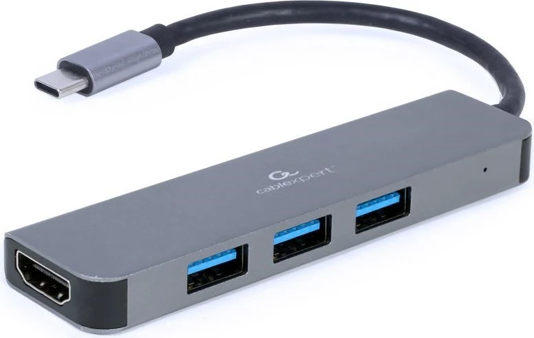 Përshtatës Gembird 2në1, A-CM-COMBO2-01, USB Tipi-C, (Hub + HDMI)  