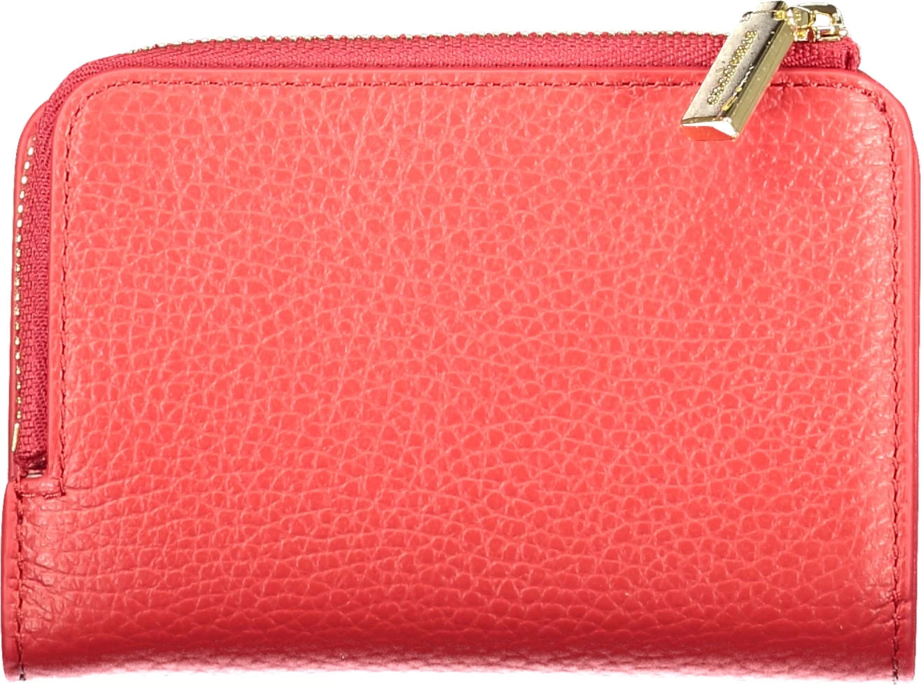 Portofol femra COCCINELLE Metallic Soft, kuqe