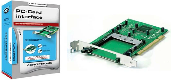 Kartë PCI Conceptronic PCMCIA 1-Port, 16-bit/32-bit, e brendshme, Gjelbër/Argjend