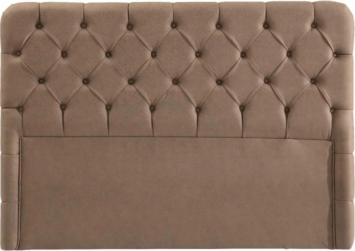 Koka krevati prej stofi Nubuck, ngjyrë kafe, Skye Decor, 150x130x12 cm