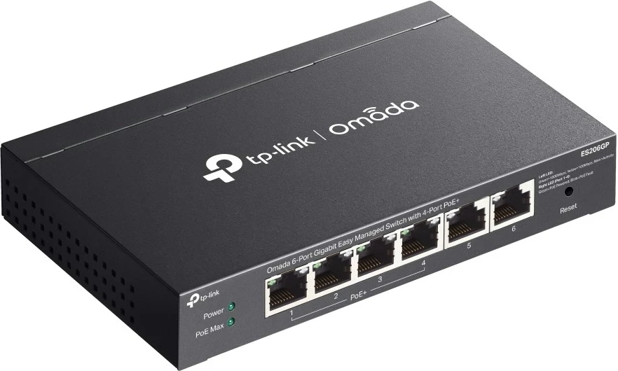 Switch TP-Link Omada ES206GP, 6 porte Gigabit, 4 PoE+, i zi