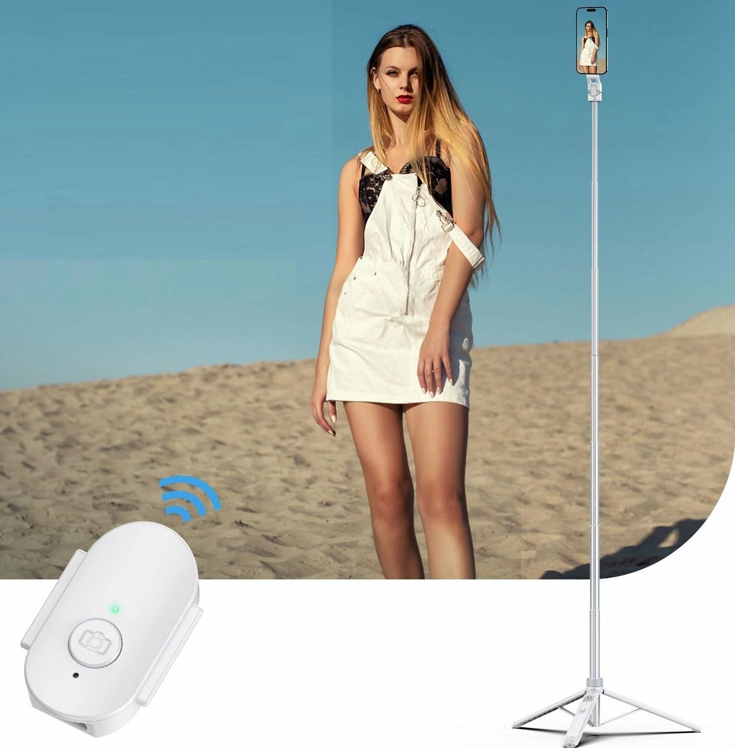 Selfie stick tripod Ulanzi TT88 (T111) 1.44 m MagSafe me telekomandë Bluetooth, e bardhë