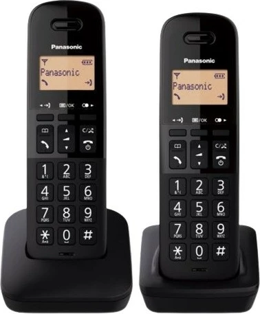 Telefon pa kabllo Panasonic KX-TGB612 Duo, i zi, set prej 2 copë