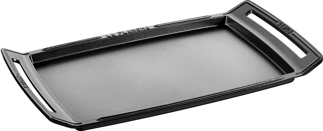 Tavë plancha gize Staub 38 cm, për induksion, e zezë