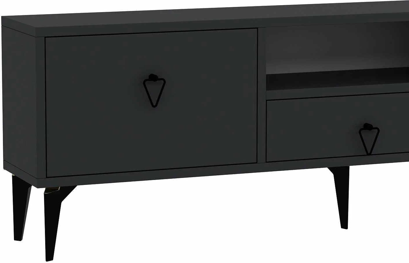 Komodë për TV Skye Decor, 1302-DROP-1, antracit, e zezë