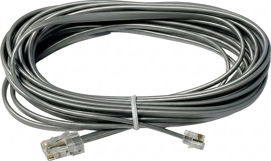 Kabllo lidhëse Mitel MW6/MW8, 6m, RJ11/RJ45, argjendtë