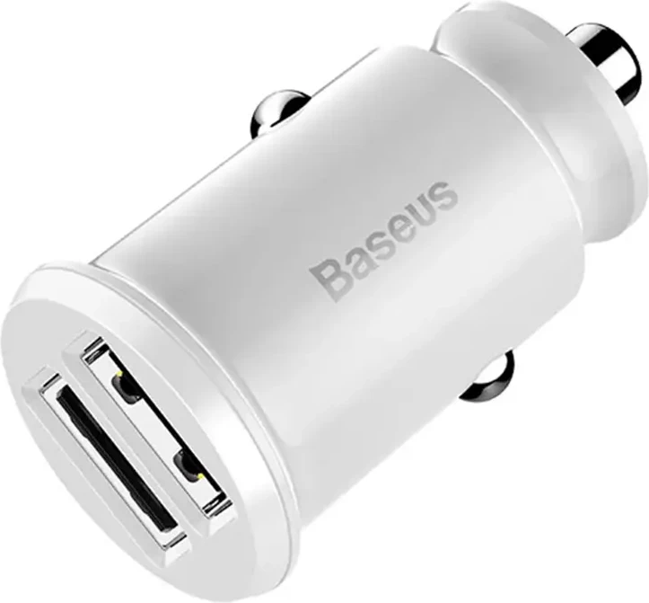 Karikues veture Baseus Grain CCALL-ML02, 2x USB, 3.1A, i bardhë
