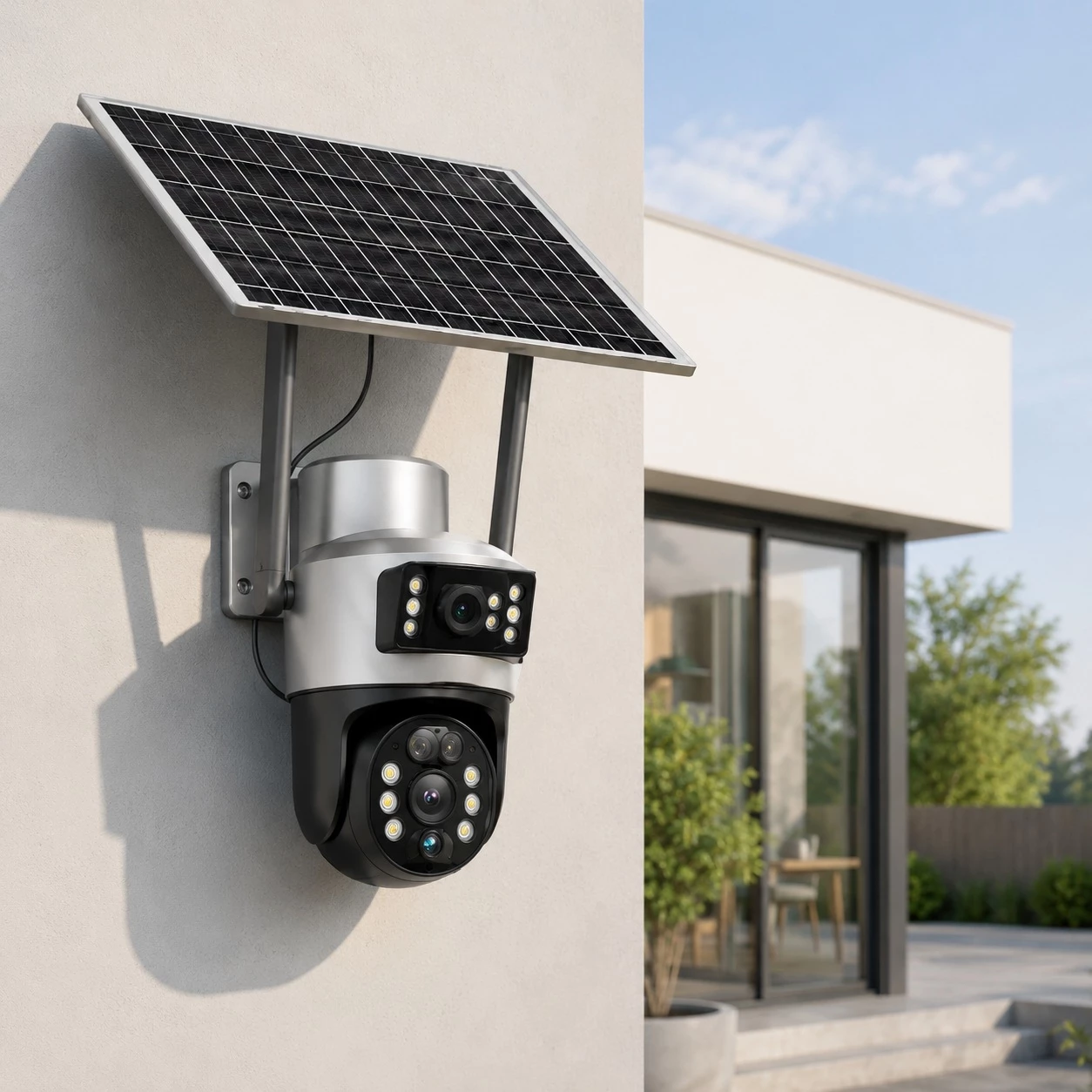 Sistem Kamerash Sigurie V380 Solar me Lente të Trefishta (PTZ)