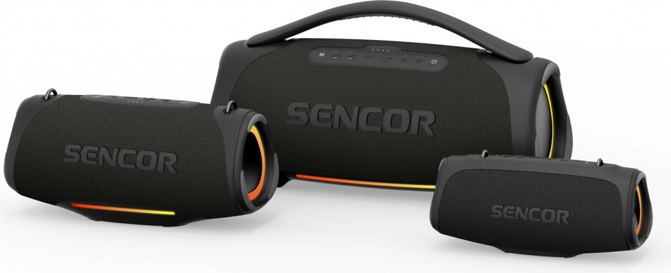 Altoparlant Bluetooth portativ, Sencor Resonex MIDI, 80W, IPX7, TWS, deri 12 orë, LED, i zi