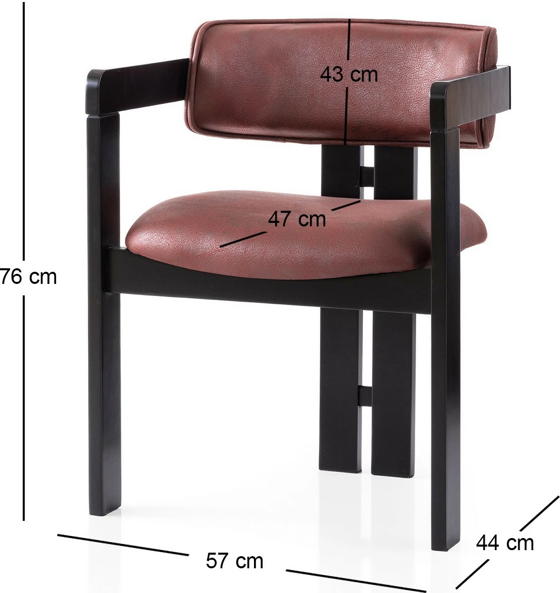 Karrige Skye Decor, e rehatshme, e zezë dhe e kuqe, 047