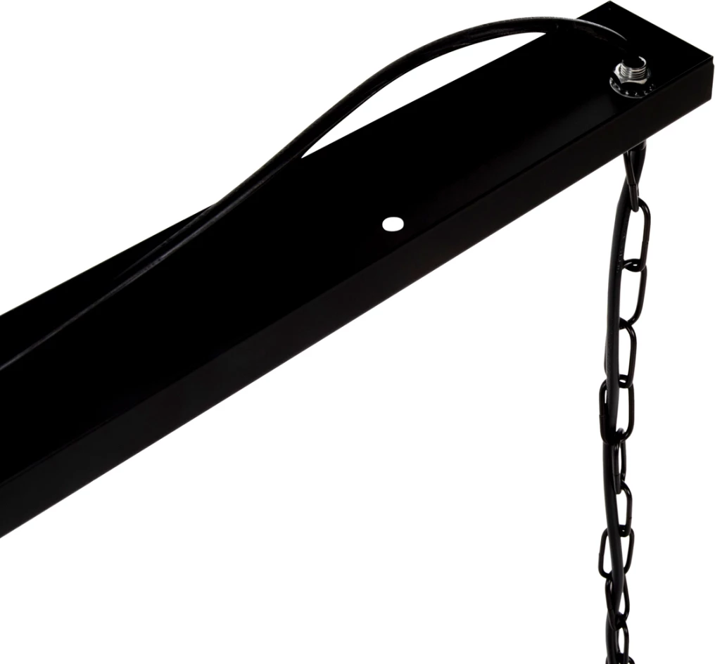 Llambë varëse tavani, kornizë metali e zezë, FH4128, 6 drita, 77.5x25x101 cm