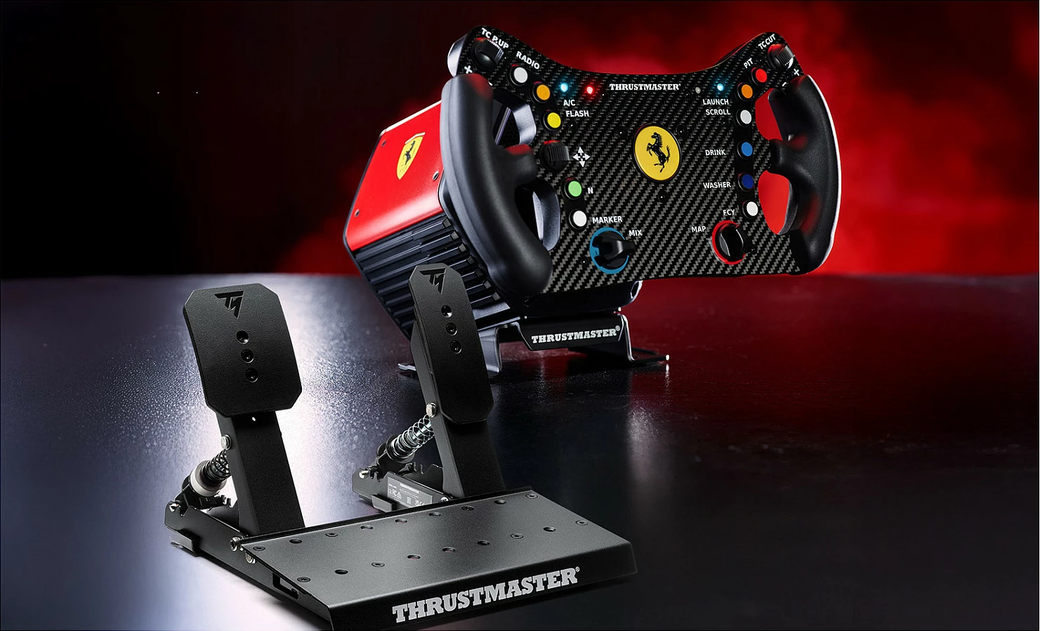 Timon garash Thrustmaster T818 Ferrari 488 GT3 DD Force Feedback, USB, për PC, zi/kuq
