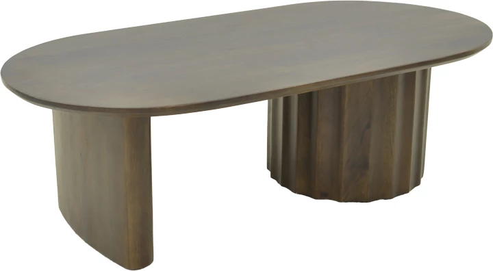 Tavolinë kafeje Flute, dru mango masiv, ngjyrë wenge, 130x65x40cm