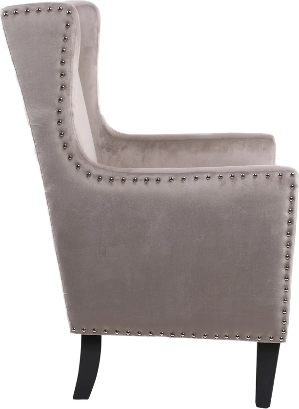 Fotel Richie, kadife, ngjyrë elefant, 72x74x98