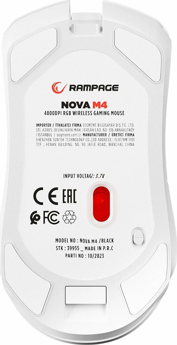 Maus Rampage Nova M4 NOVA M4-WHITE 800-4800 DPI RGB, i bardhë