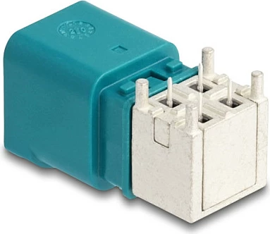 Adapter DeLOCK Mini FAKRA Z B-Type PCB quad angled, Female-Female, 50 Ω, Aqua/Bardhë