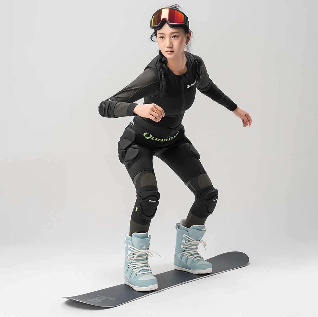 Shorcë mbrojtëse ijeve sporti, Qunature, Ski Advanced, XL, panele EVA, e zezë