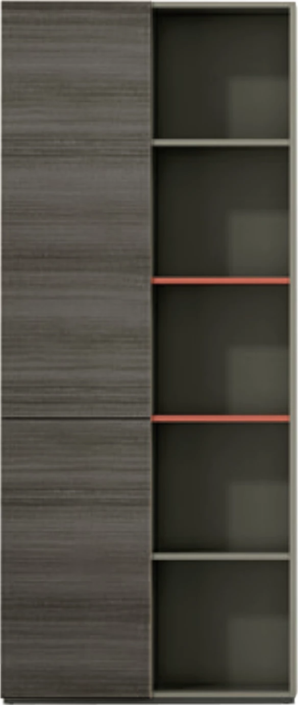 Bibliotekë profesionale për zyre, seria Lux, ngjyrë mocha dhe hiri, 80x40x190, FH2121