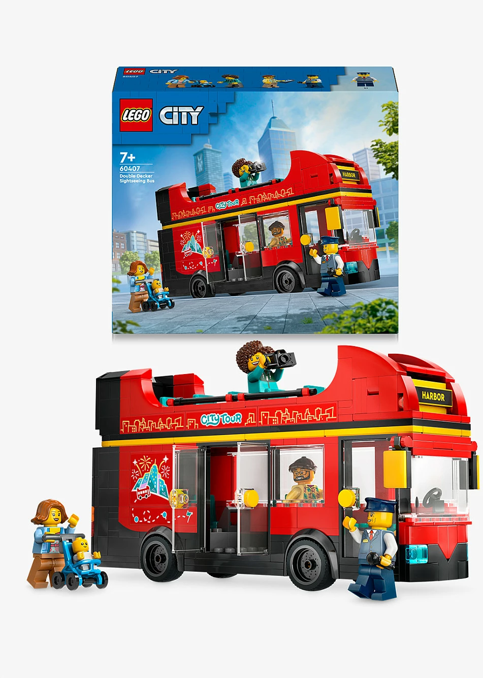 Set ndërtimi LEGO City autobus dy-katësh sightseeing 384 pjesë, multingjyrësh