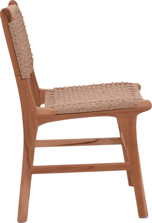 Karrige Sponze, skelet dru teak dhe litar sintetik, ngjyrë natyrale, 50x58x85cm