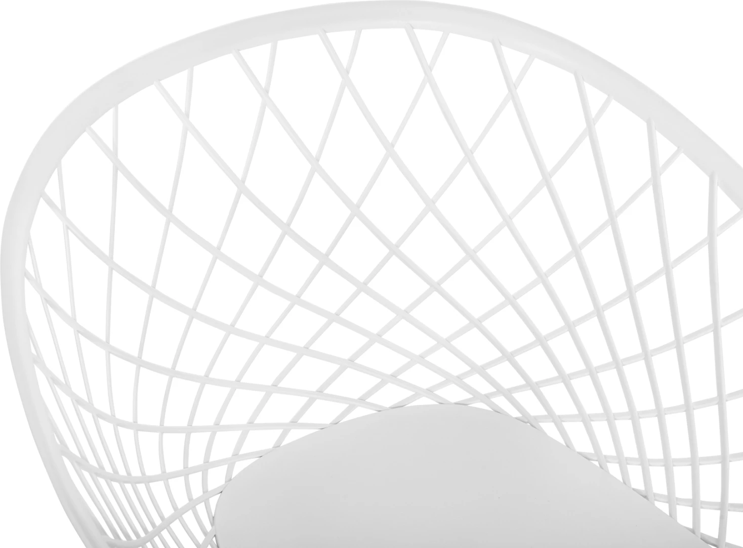 Karrige ARIADNE FH8001.31 polipropileni e bardhë-këmbë metali të bardha 62x54x81Hcm., set prej 4 copash