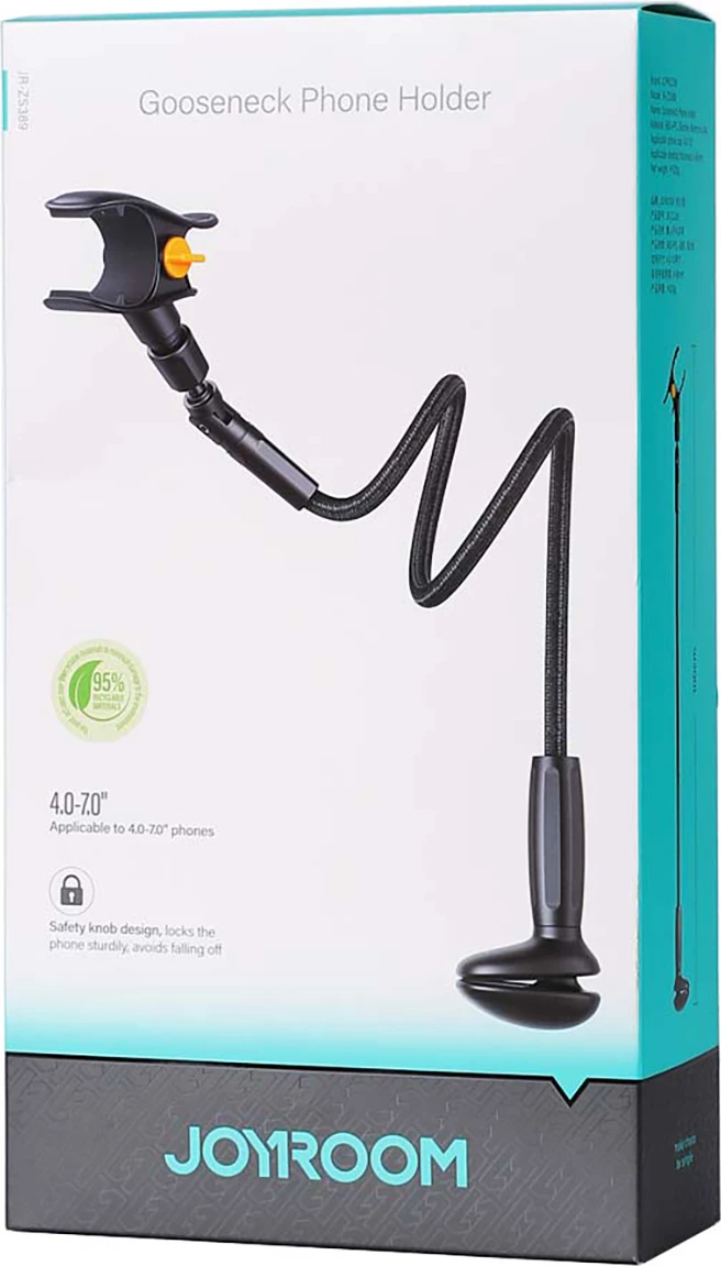 Mbajtës telefoni Joyroom JR-ZS389 me krah fleksibil për tavolinë, zi