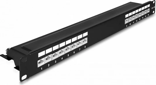 Patch panel DeLOCK 19" 16-port Cat6a 1U, i zi