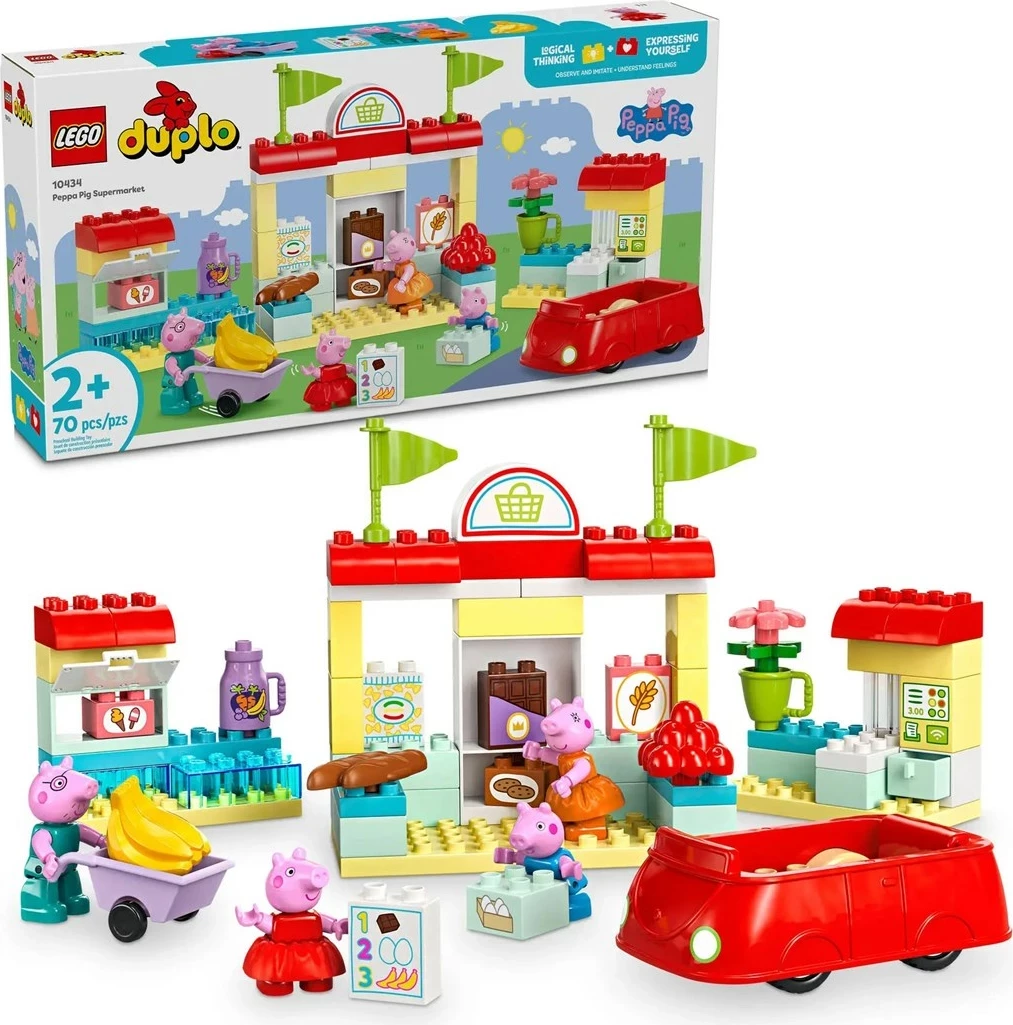Set LEGO DUPLO Peppa Pig Supermarket, 10434, për fëmijë, shumëngjyrësh