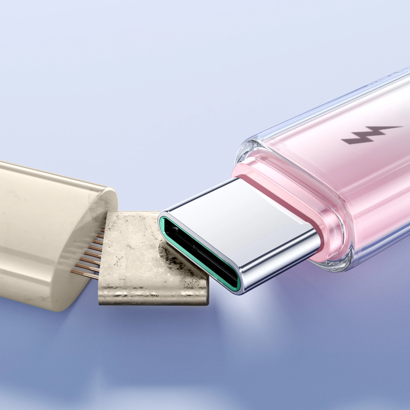 Kabllo Joyroom S-A42 Crystal-Clear Series, USB-A në USB-C, 1.2m, 3A, Bardhë