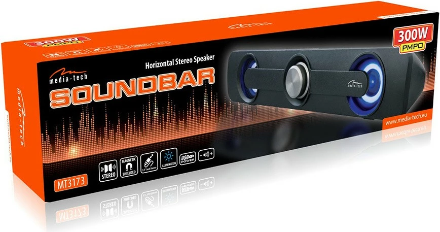 Soundbar Media-Tech MT3173, 5W RMS, Stereo, USB, i zi