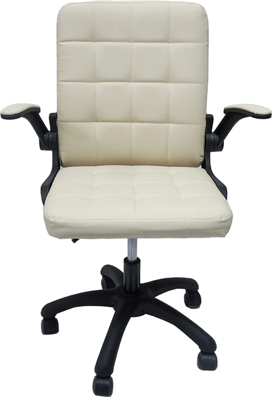 Karrige për zyre PORTIMA FH1197.04, PVC bezhë, kornizë dhe bazë najloni e zezë, 69x53x98H cm